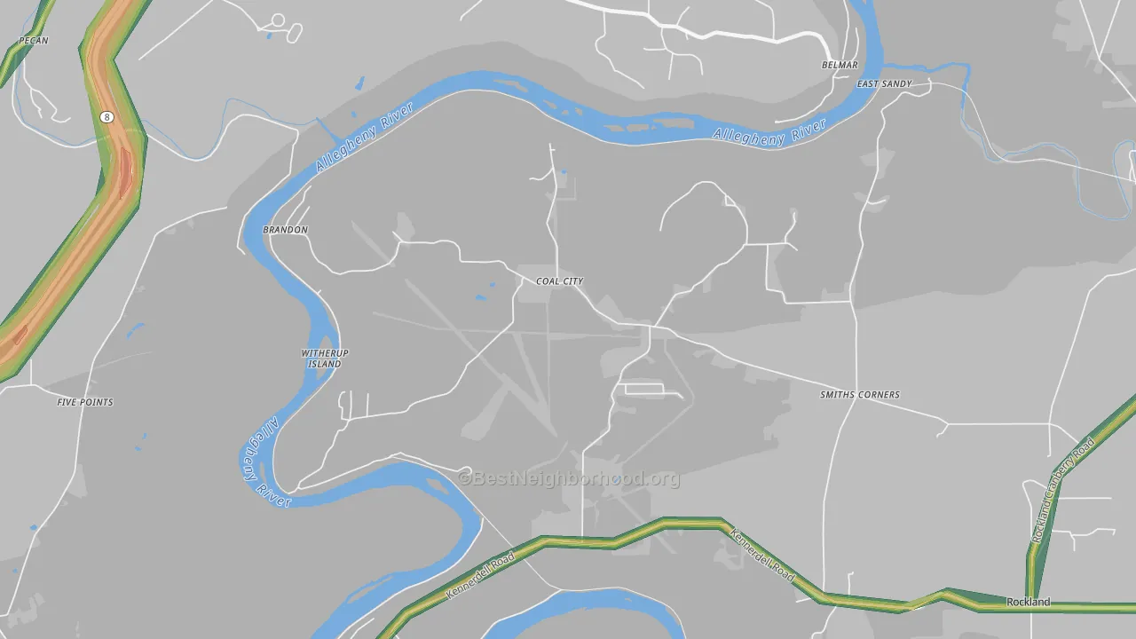Coal City, PA Map of Noise Levels in Coal City