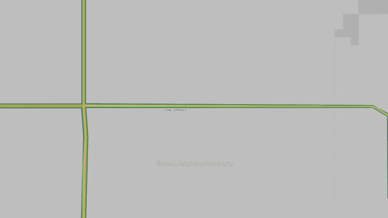 Coal Springs, SD Map of Noise Levels in Coal Springs