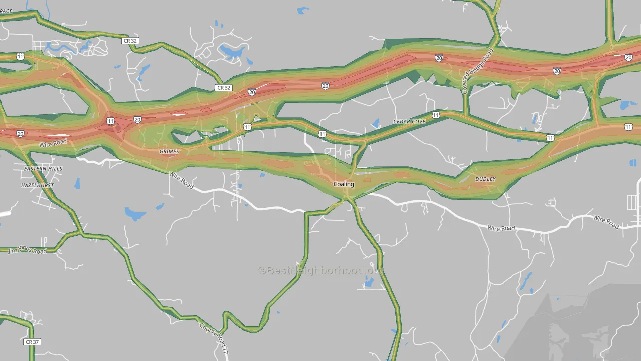 Coaling, AL Map of Noise Levels in Coaling