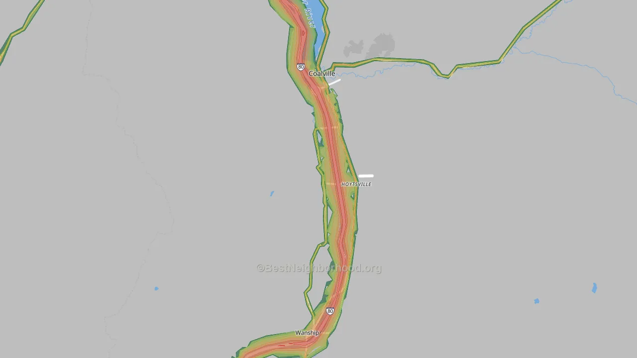 Coalville, UT Map of Noise Levels in Coalville