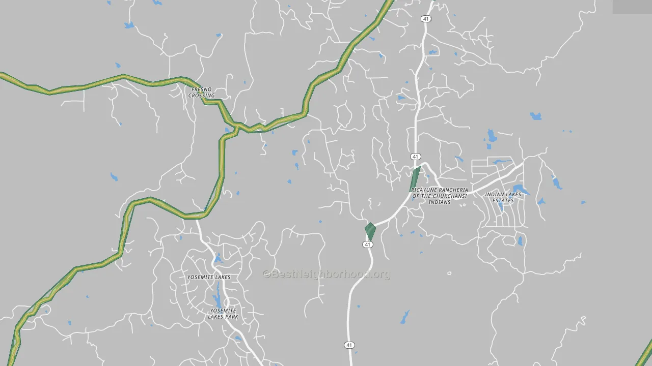 Coarsegold, CA Map of Noise Levels in Coarsegold