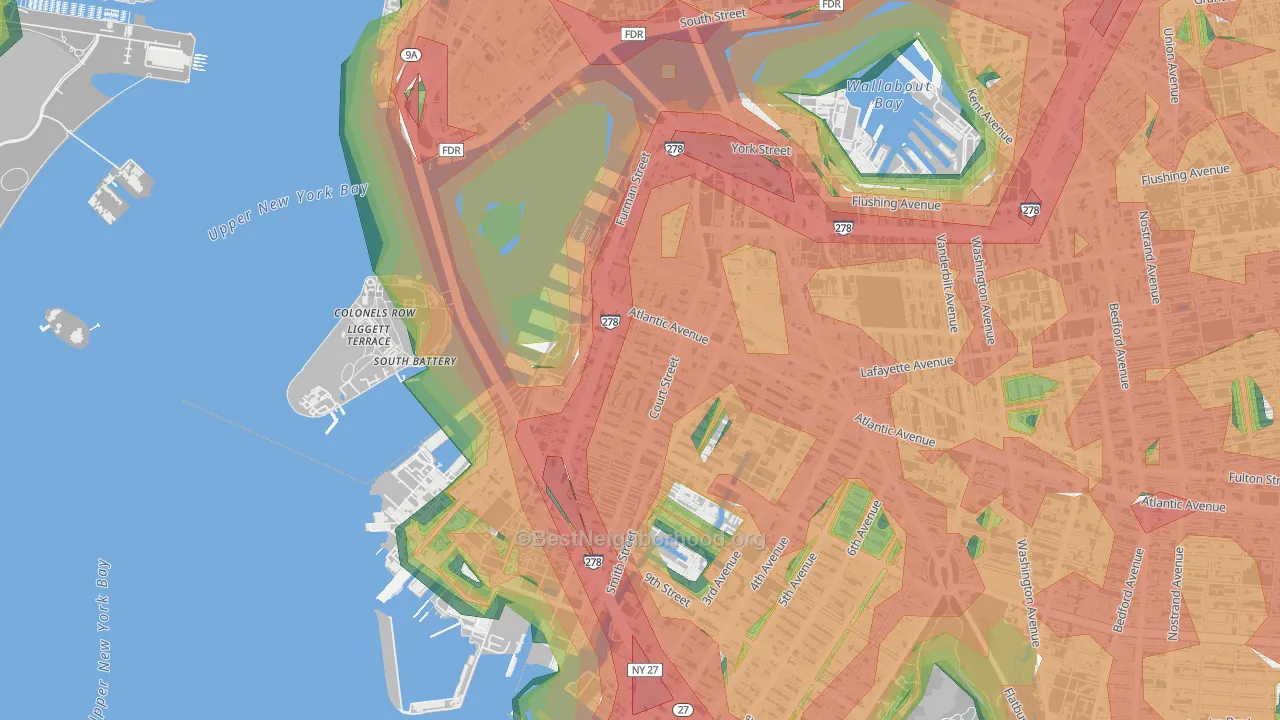 Cobble Hill, Brooklyn, NY Map of Noise Levels in Cobble Hill