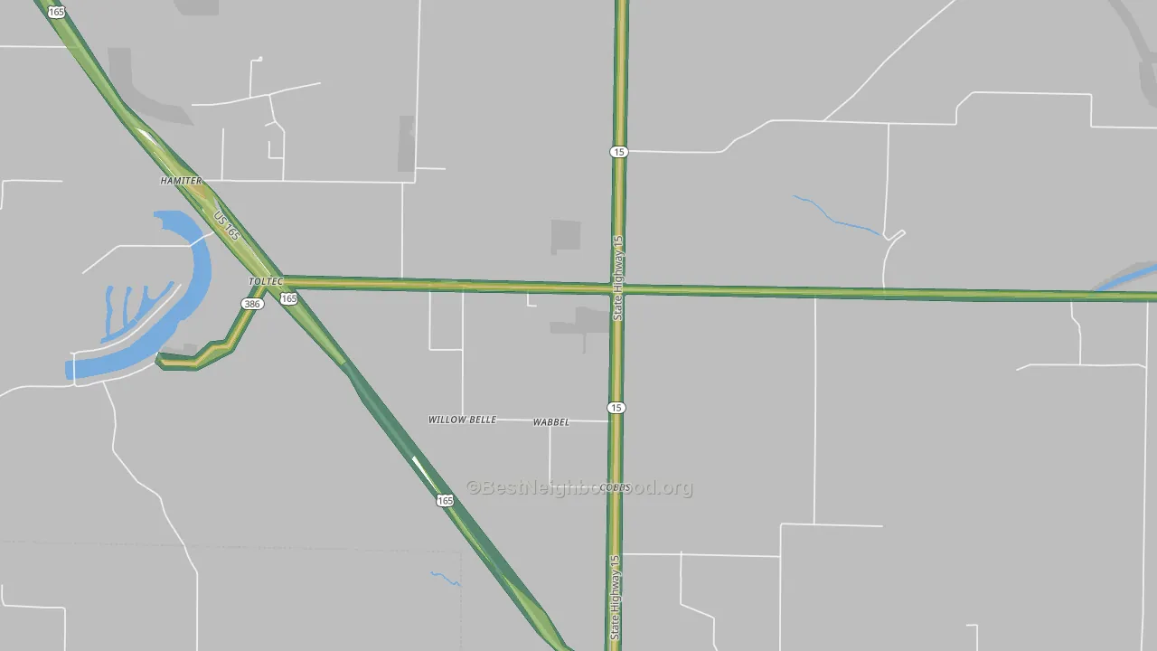 Cobbs, AR Map of Noise Levels in Cobbs