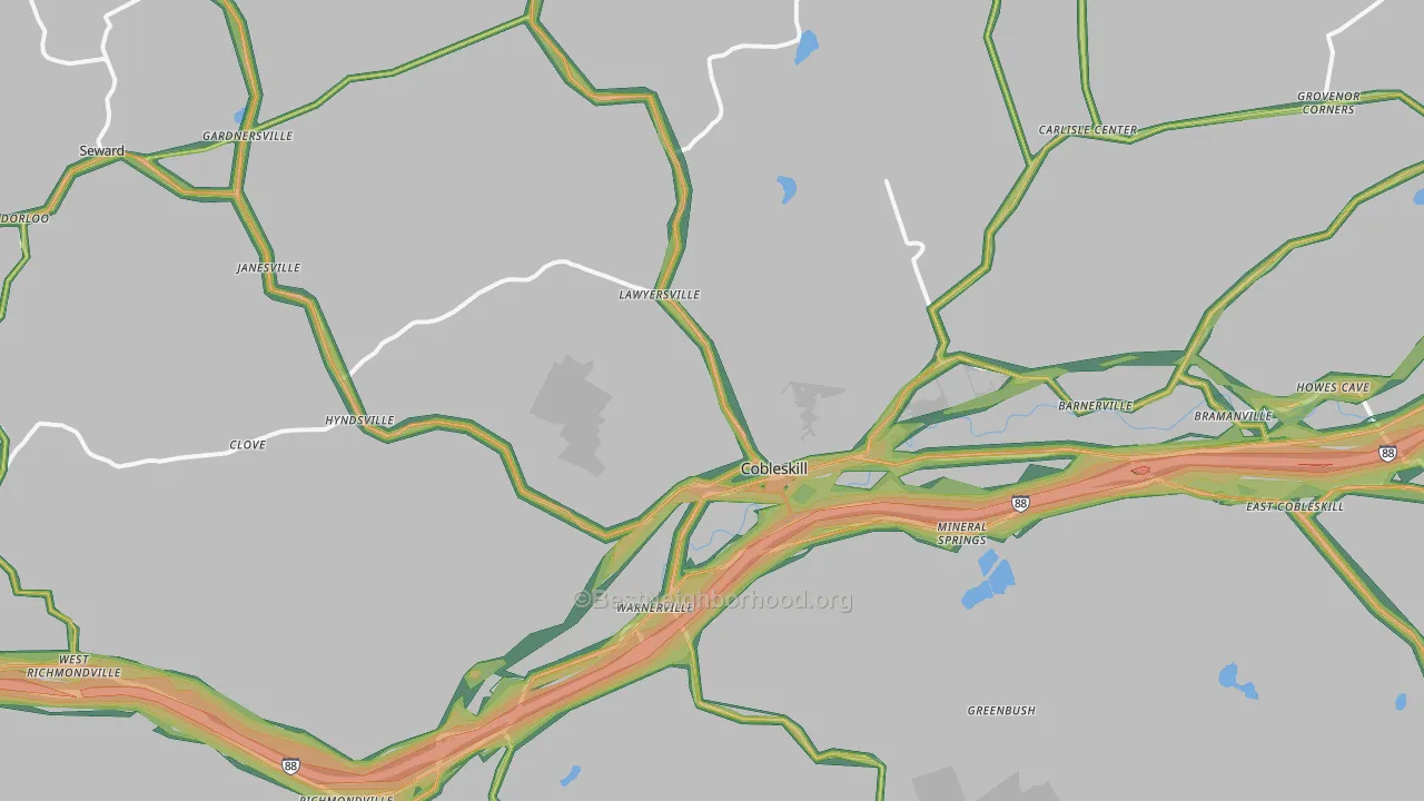 Cobleskill, NY Map of Noise Levels in Cobleskill