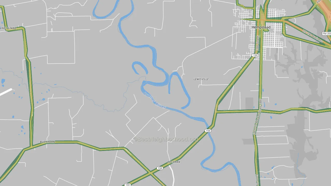 Cochran, TX Map of Noise Levels in Cochran