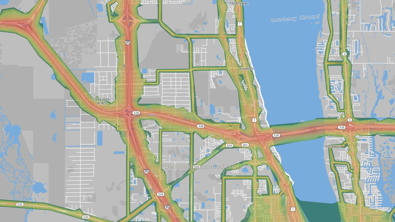 Cocoa, FL Map of Noise Levels in Cocoa