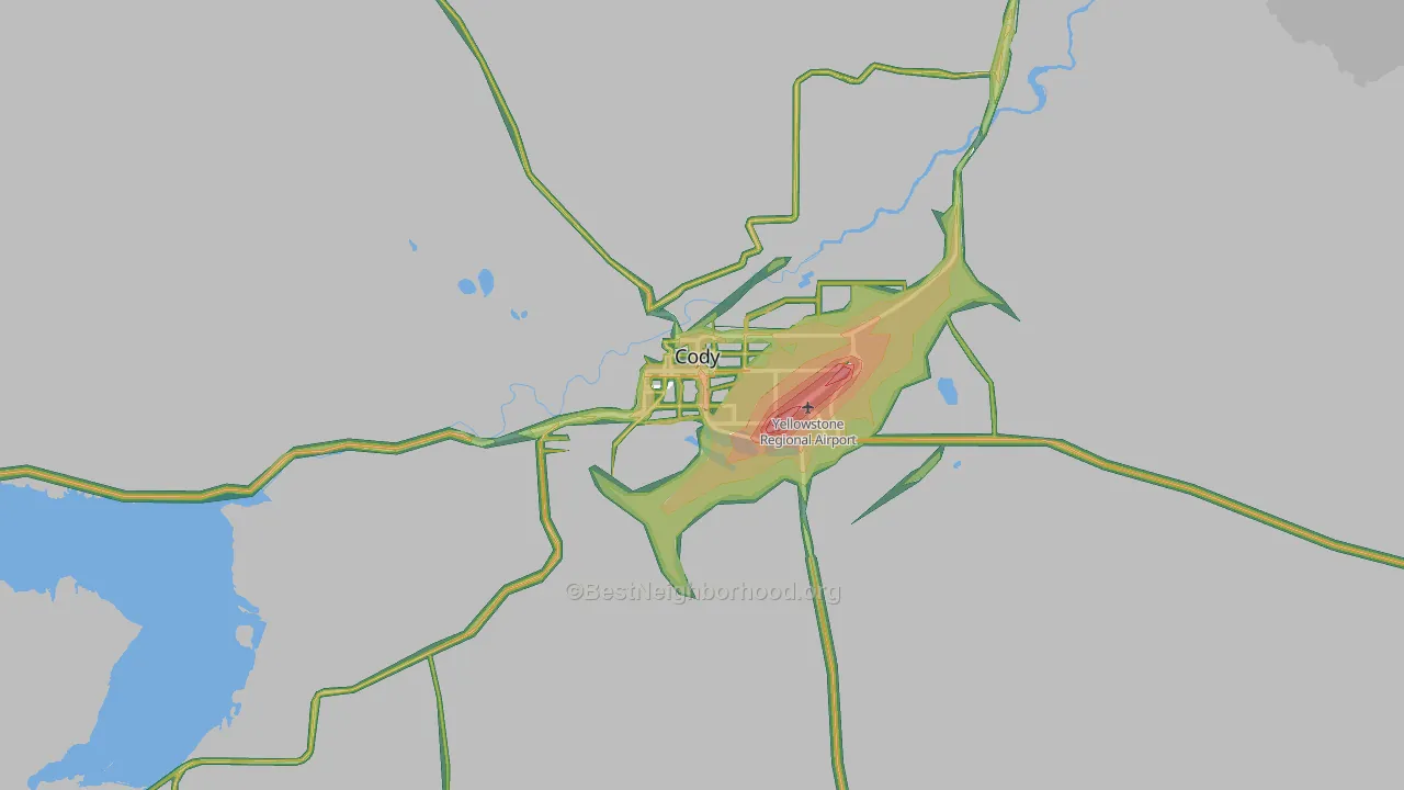 Cody, WY Map of Noise Levels in Cody