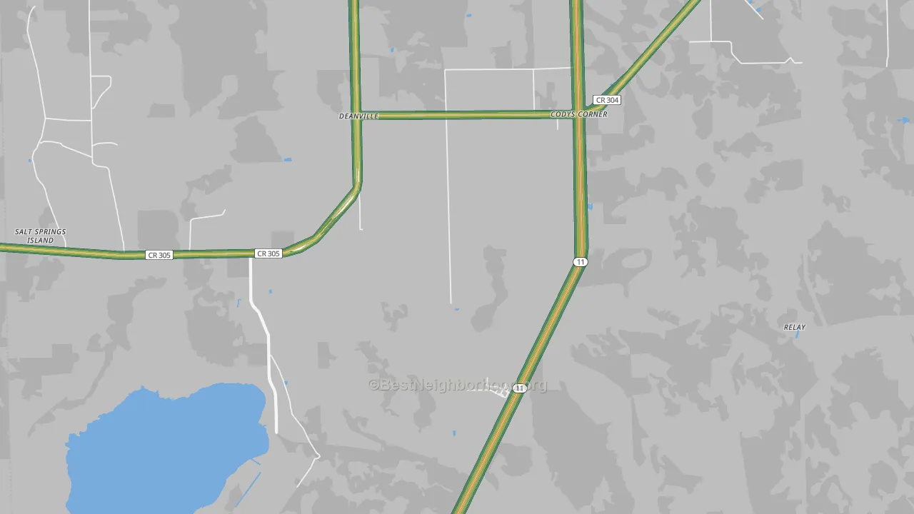 Codys Corner, FL Map of Noise Levels in Codys Corner