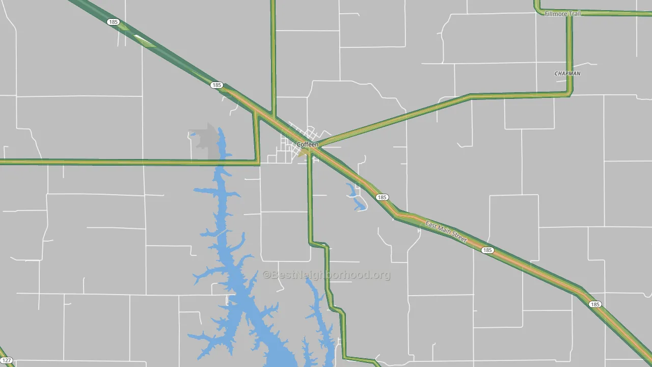 Coffeen, IL Map of Noise Levels in Coffeen