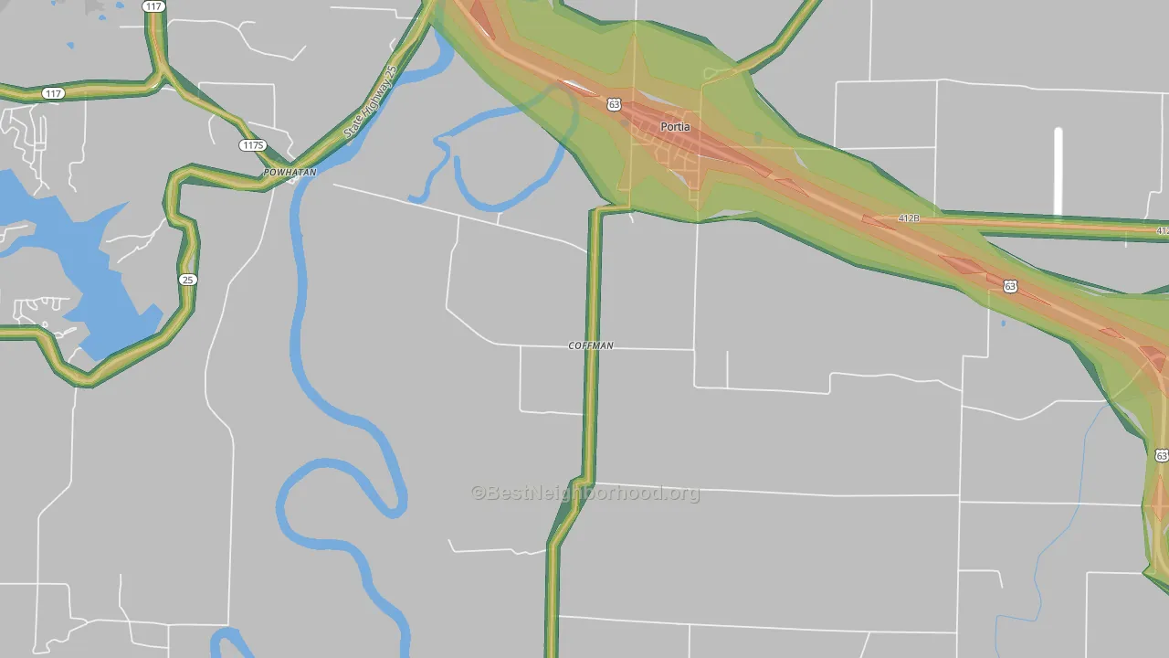 Coffman, AR Map of Noise Levels in Coffman