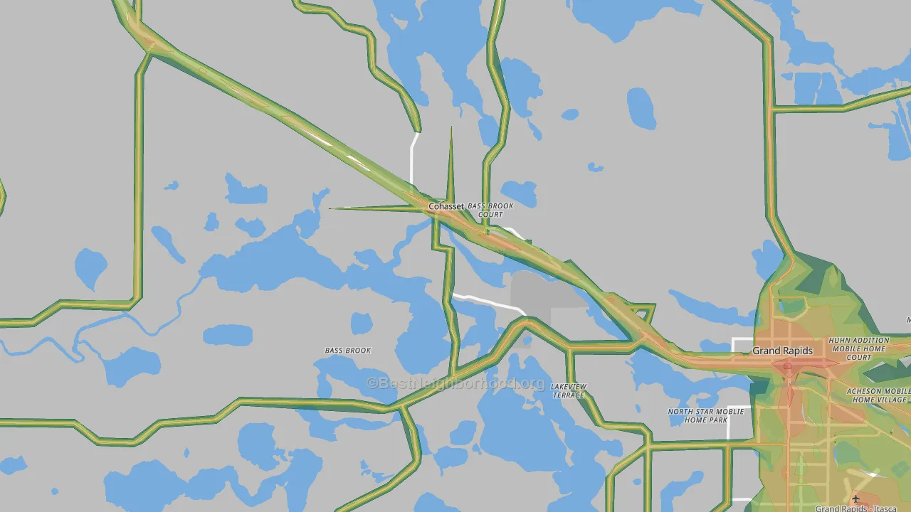 Cohasset, MN Map of Noise Levels in Cohasset