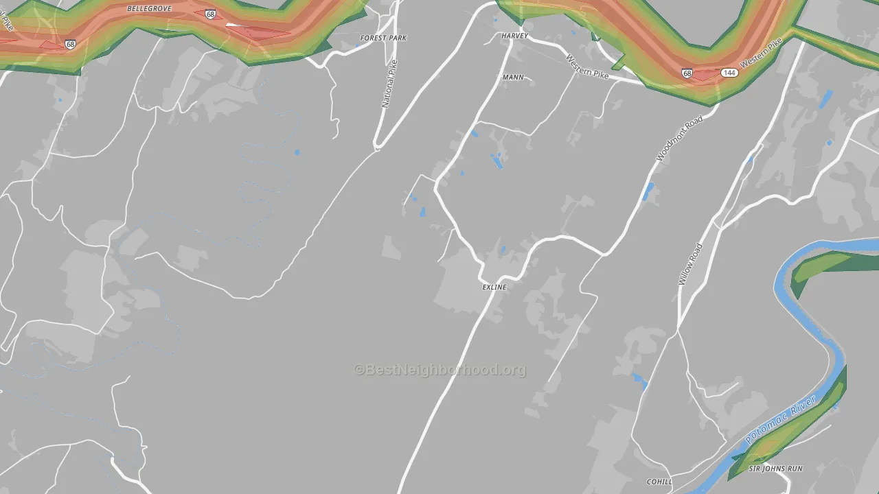 Cohill, MD Map of Noise Levels in Cohill