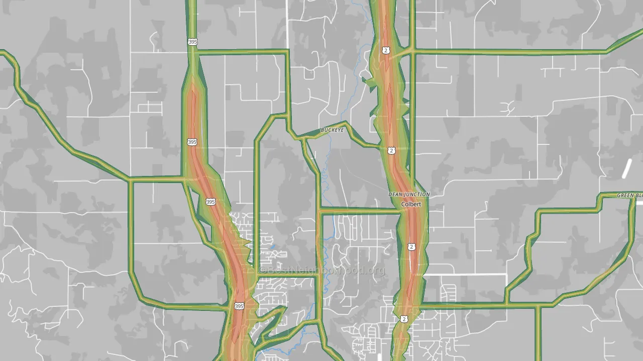 Colbert, WA Map of Noise Levels in Colbert