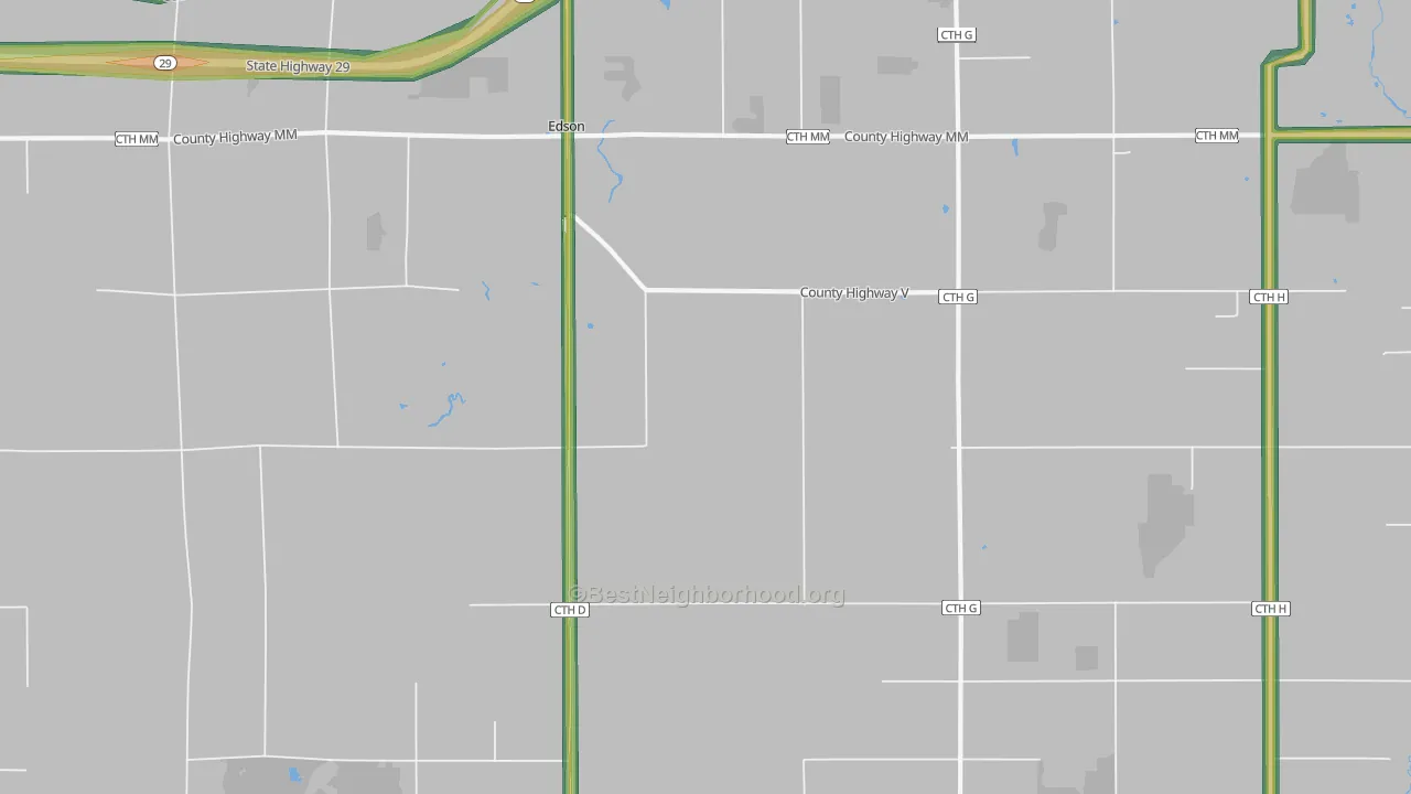 Colburn, WI Map of Noise Levels in Colburn