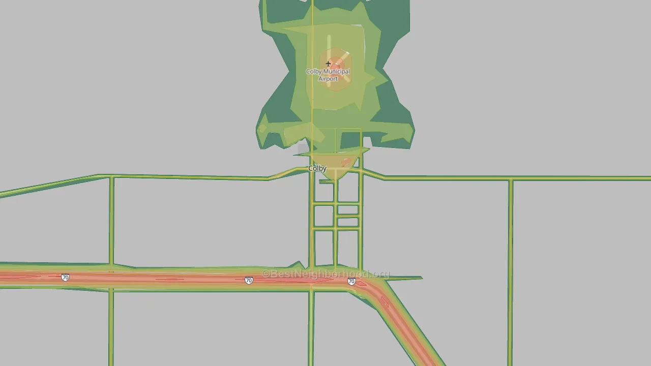 Colby, KS Map of Noise Levels in Colby
