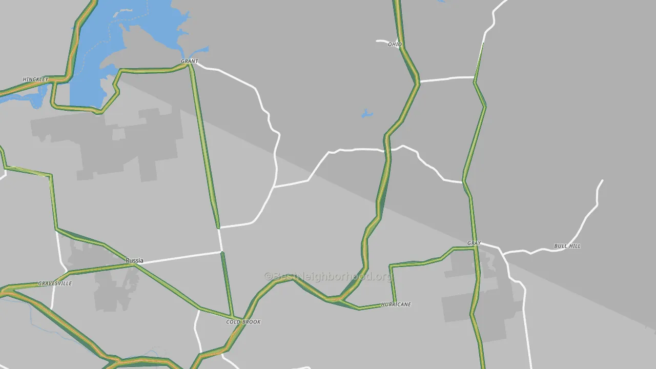 Cold Brook, NY Map of Noise Levels in Cold Brook