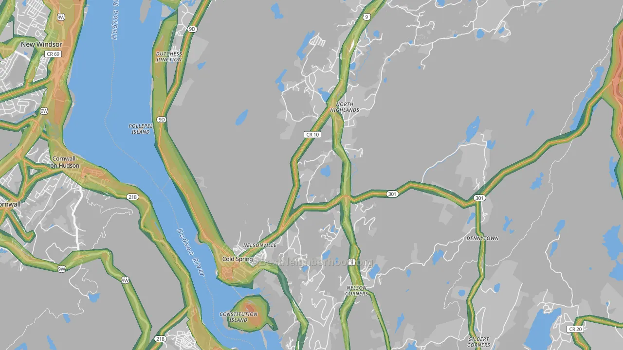 Cold Spring, NY Map of Noise Levels in Cold Spring