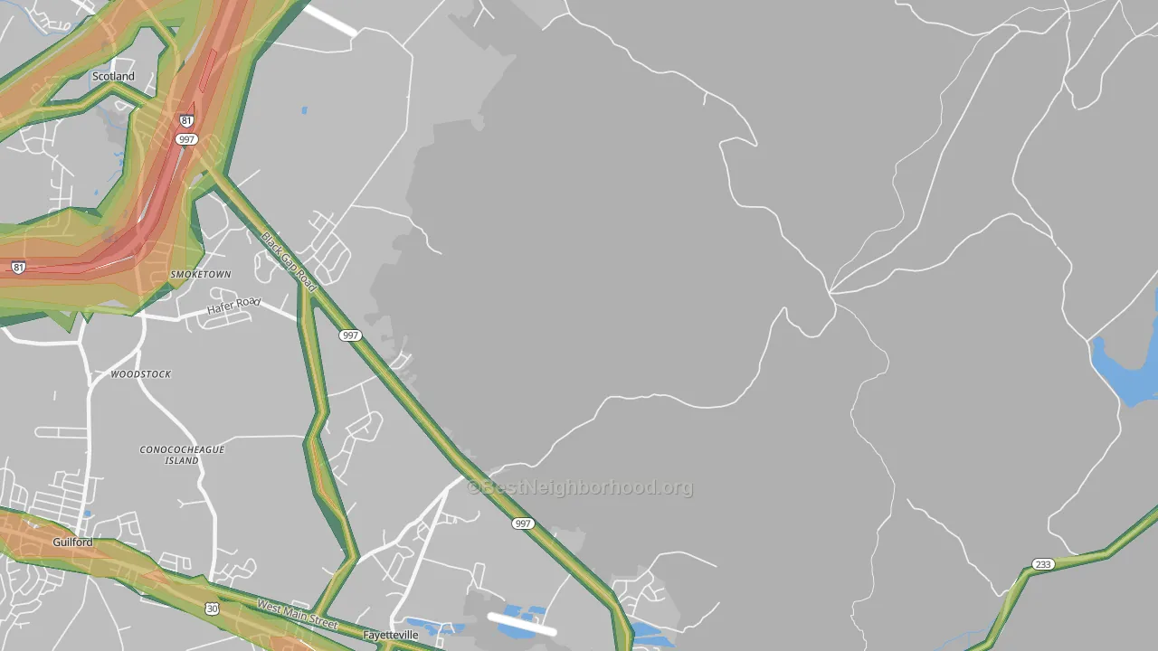 Cold Spring, PA Map of Noise Levels in Cold Spring