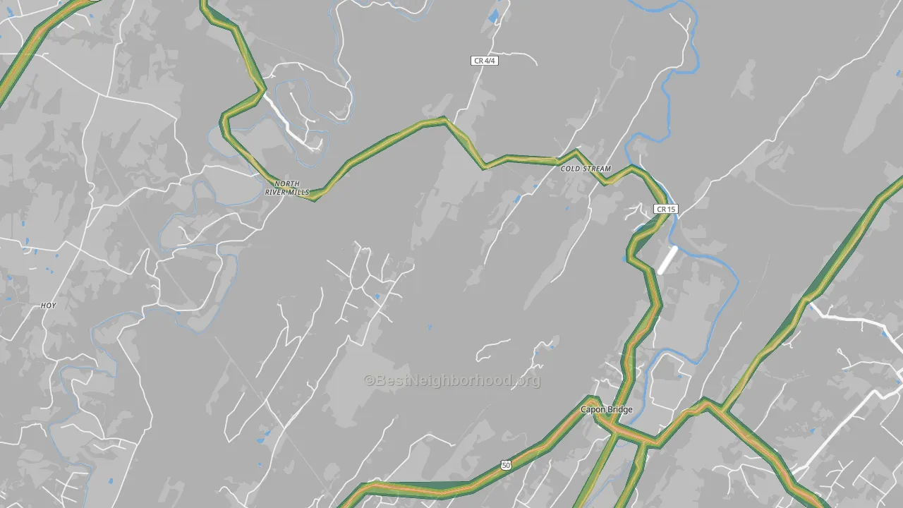 Cold Stream, WV Map of Noise Levels in Cold Stream