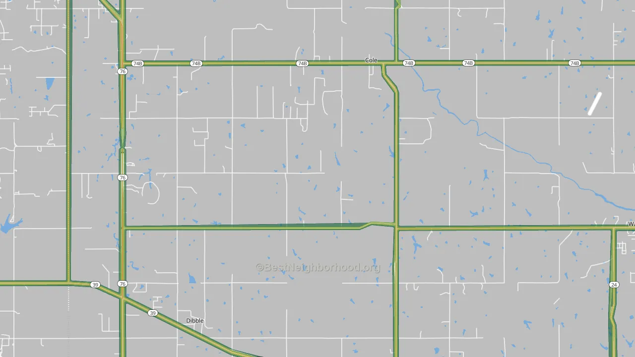 Cole, OK Map of Noise Levels in Cole