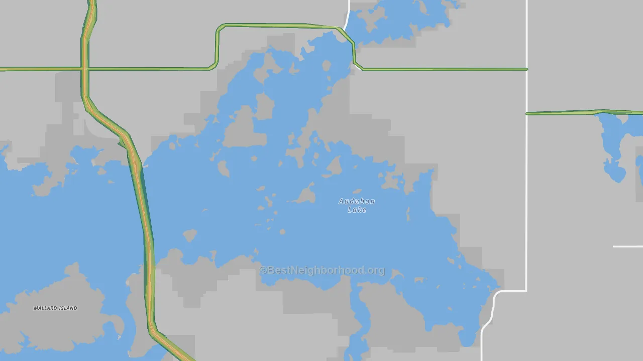 Coleharbor, ND Map of Noise Levels in Coleharbor
