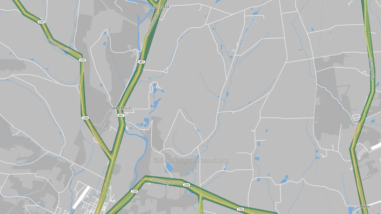Coles Creek, PA Map of Noise Levels in Coles Creek