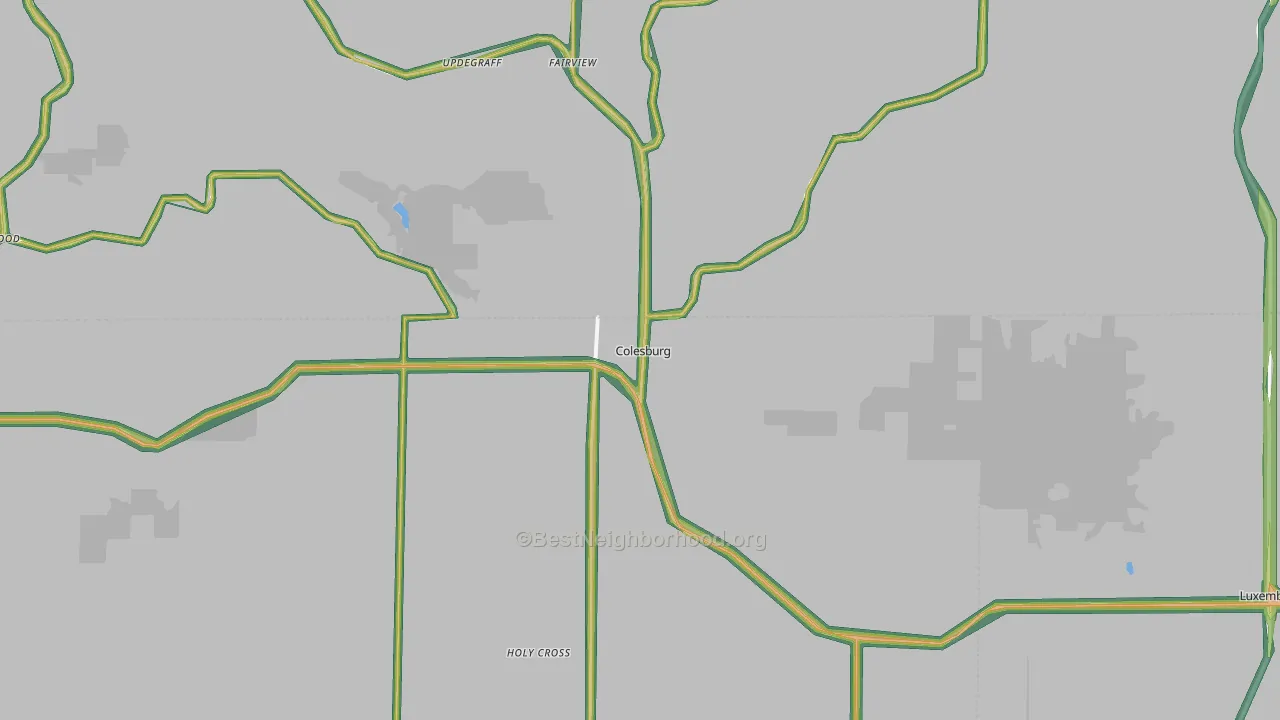 Colesburg, IA Map of Noise Levels in Colesburg