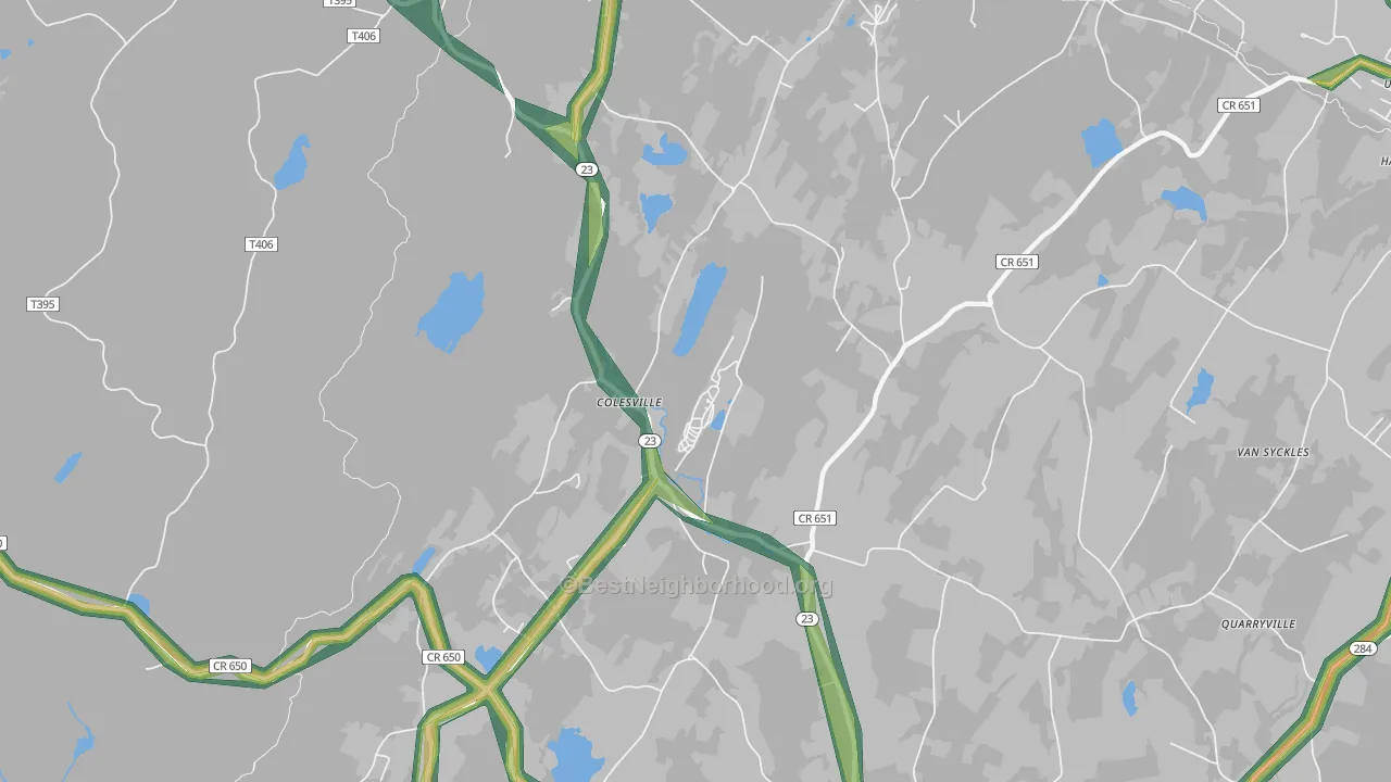 Colesville, NJ Map of Noise Levels in Colesville