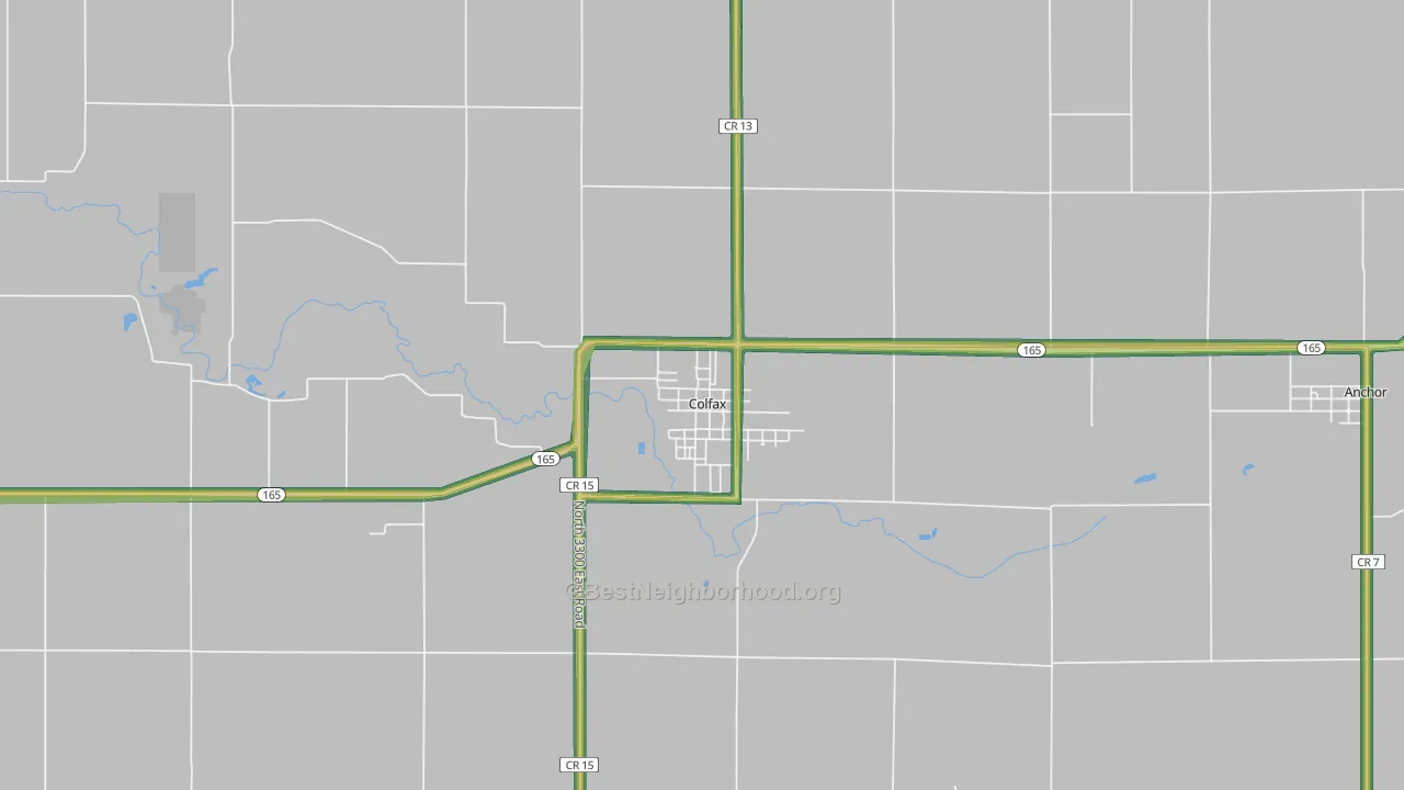 Colfax, IL Map of Noise Levels in Colfax