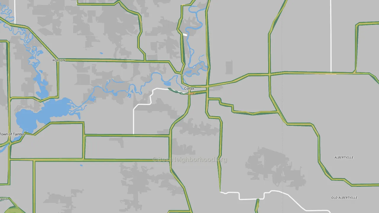 Colfax, WI Map of Noise Levels in Colfax