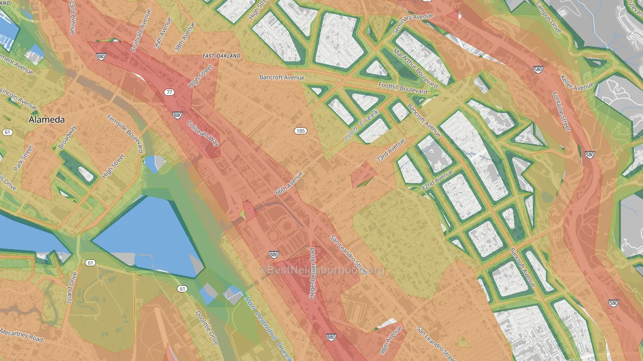 Coliseum, Oakland, CA Map of Noise Levels in Coliseum