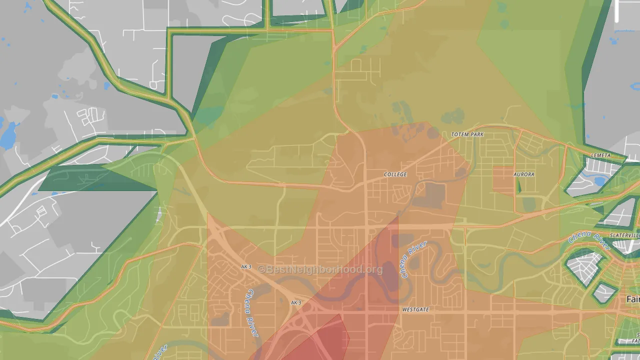 College, AK Map of Noise Levels in College