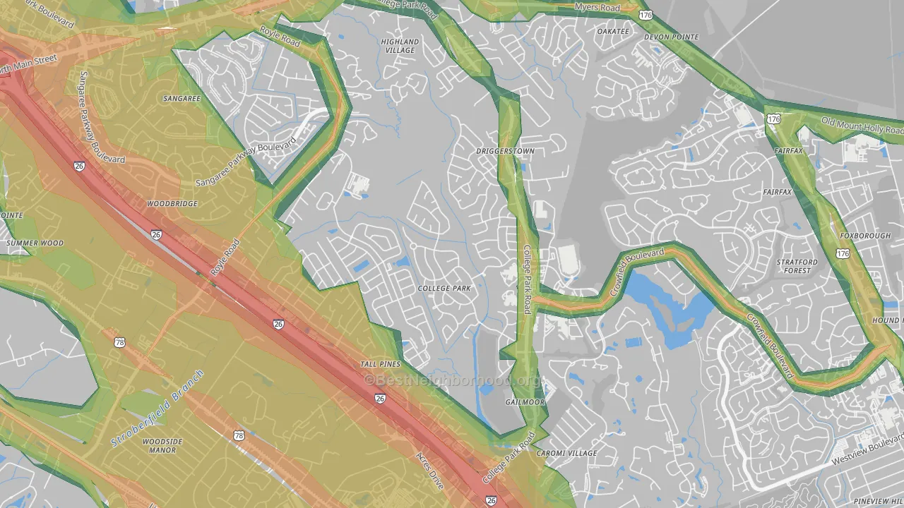 College Park, Ladson, SC Map of Noise Levels in College Park