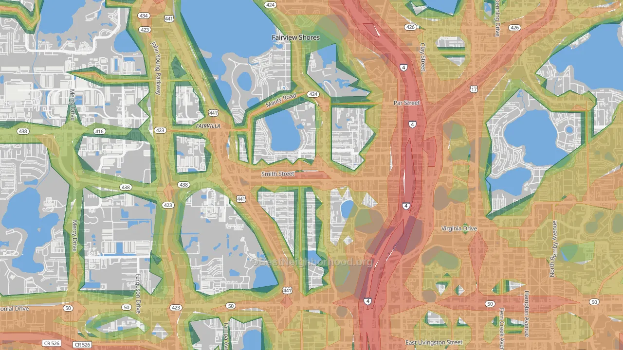 College Park, Orlando, FL Map of Noise Levels in College Park