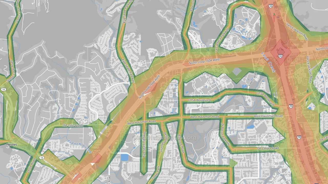 College Park San Antonio, San Antonio, TX Map of Noise Levels in College Park San Antonio