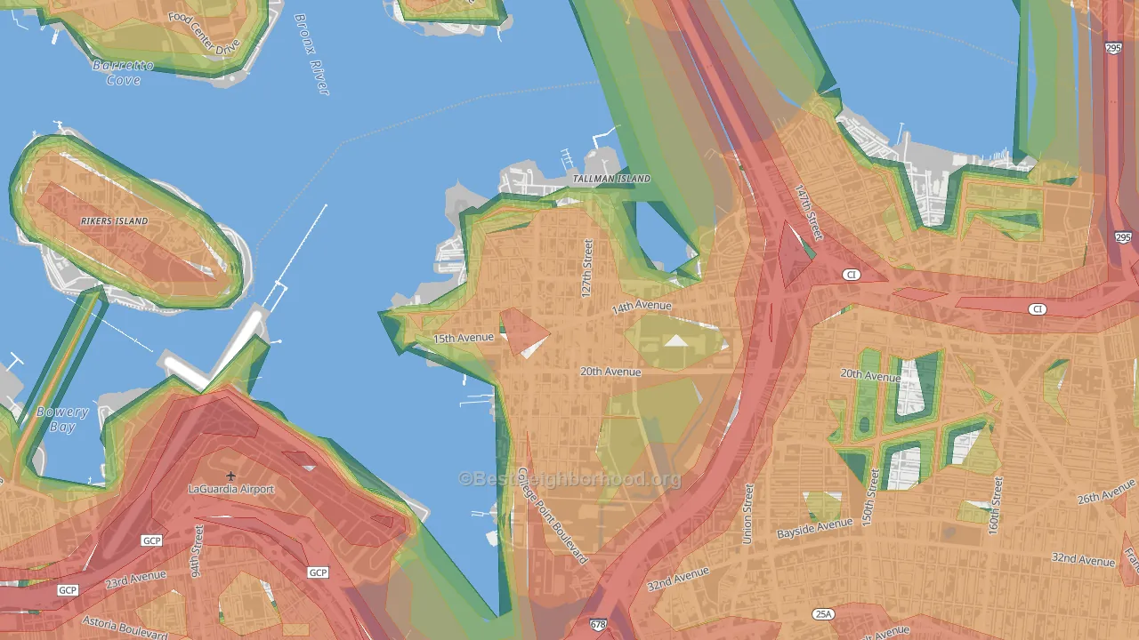 College Point, Queens, NY Map of Noise Levels in College Point