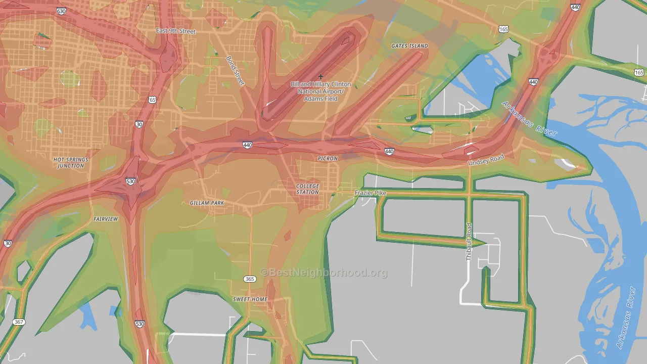 College Station, AR Map of Noise Levels in College Station