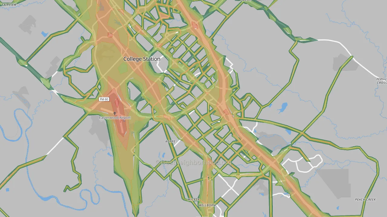 College Station, TX Map of Noise Levels in College Station