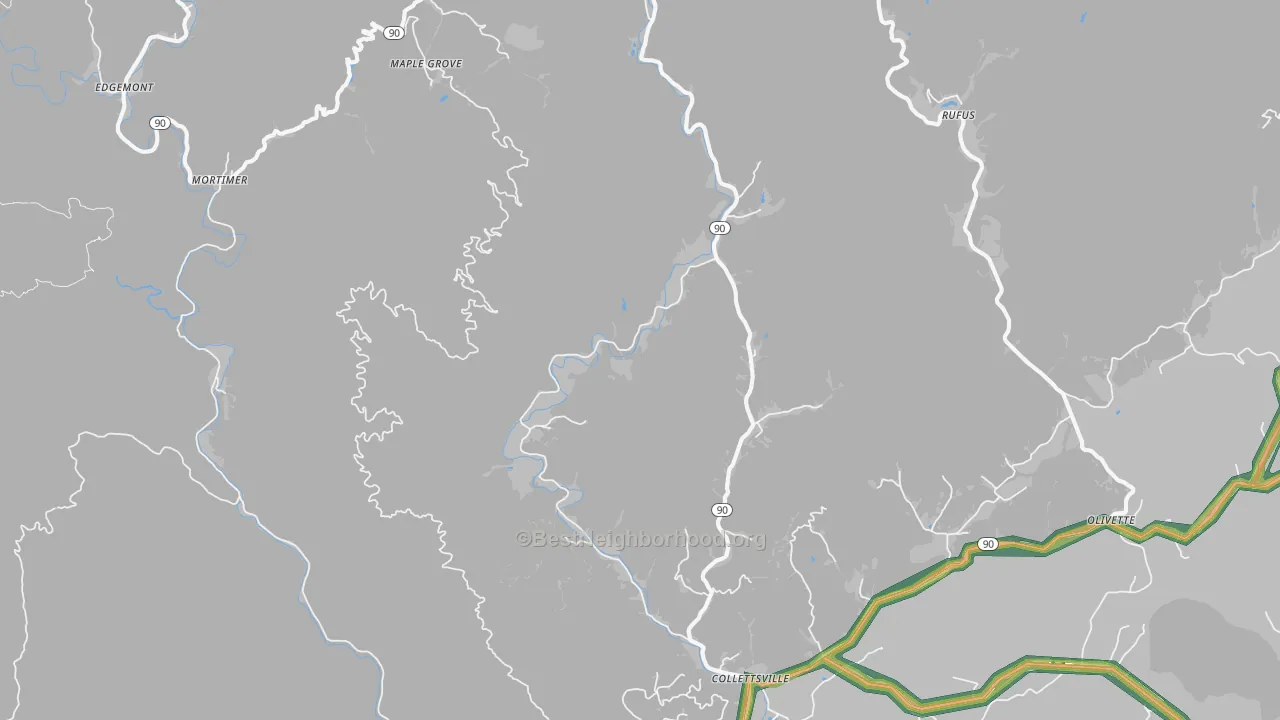 Collettsville, NC Map of Noise Levels in Collettsville
