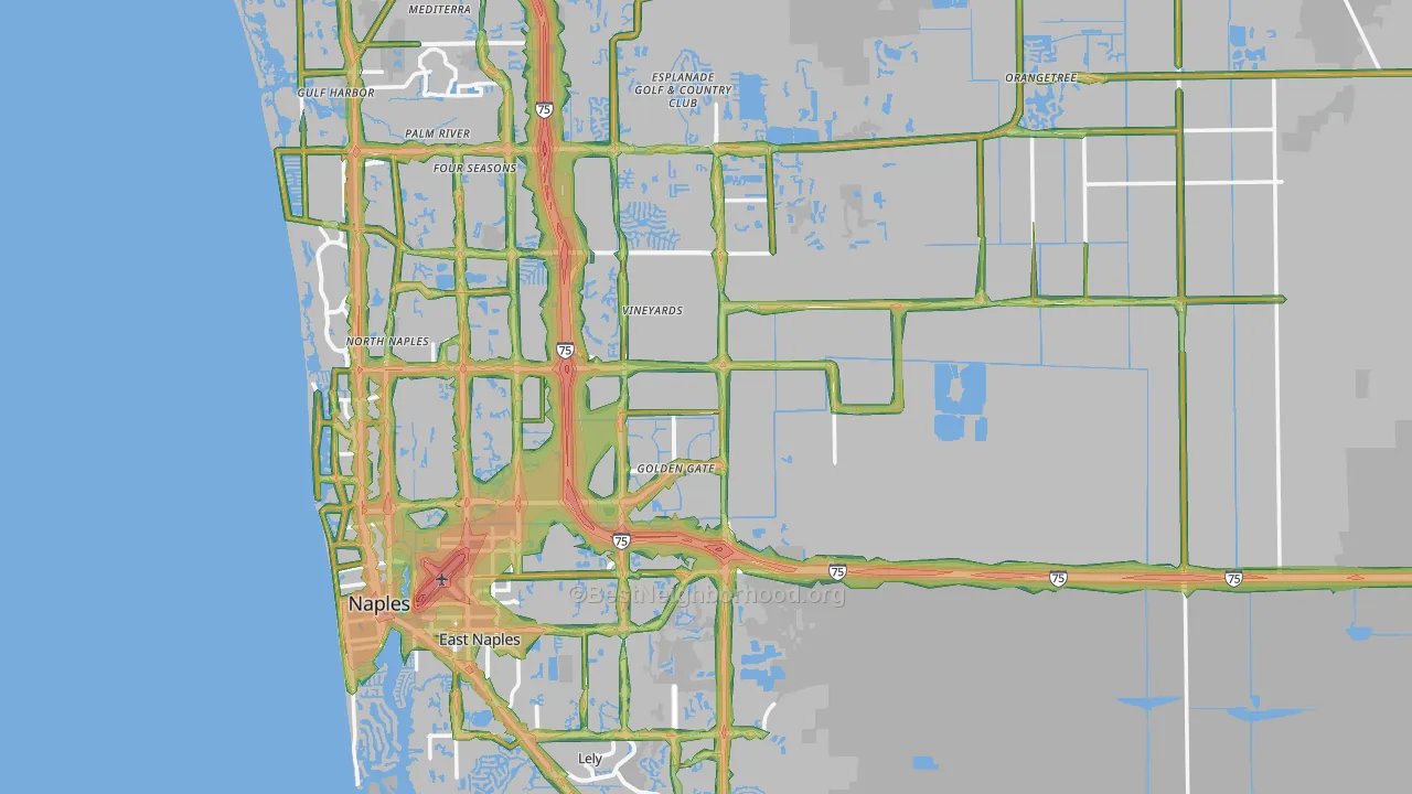 Collier County, FL Map of Noise Levels in Collier County