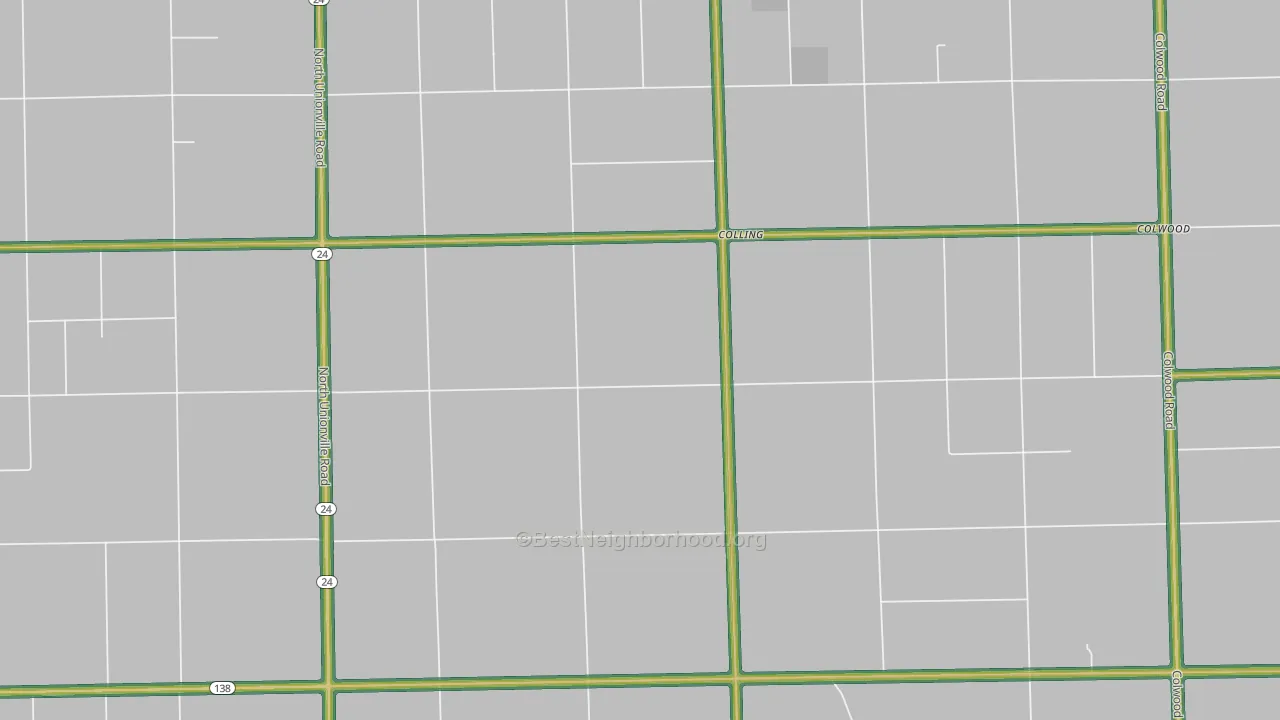 Colling, MI Map of Noise Levels in Colling