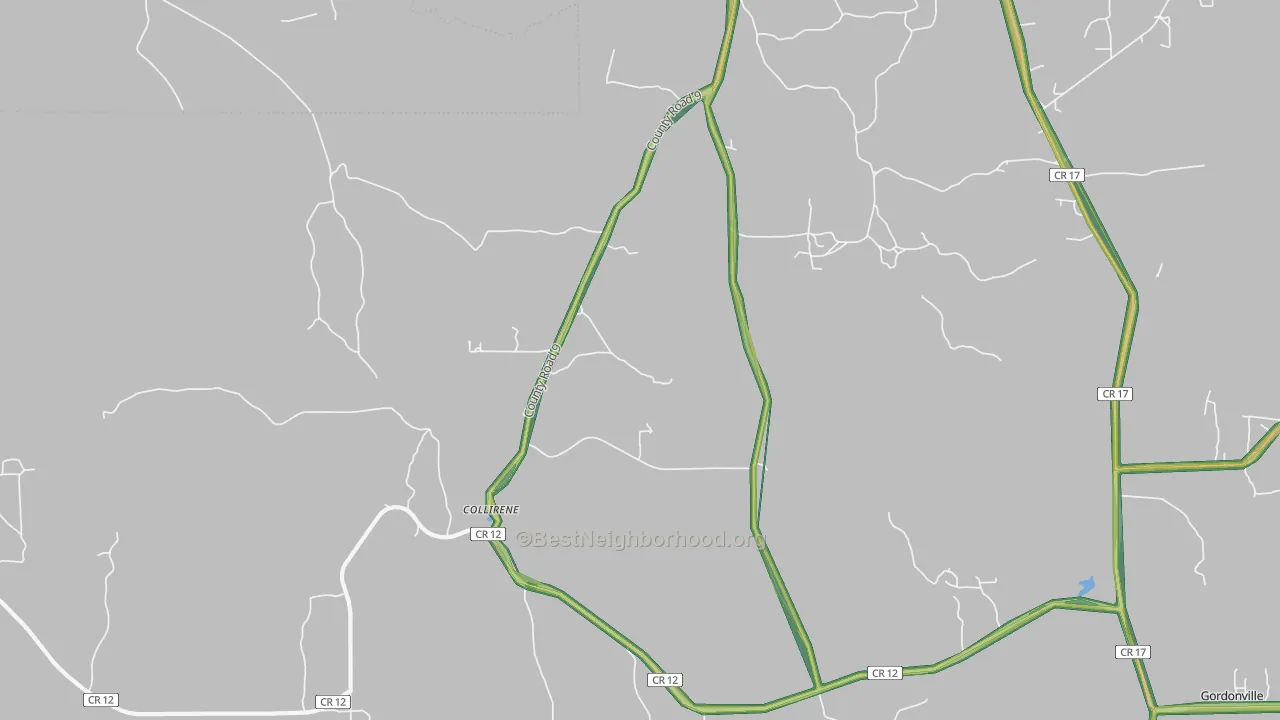 Collirene, AL Map of Noise Levels in Collirene