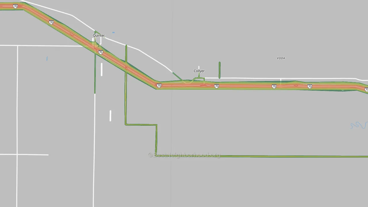Collyer, KS Map of Noise Levels in Collyer