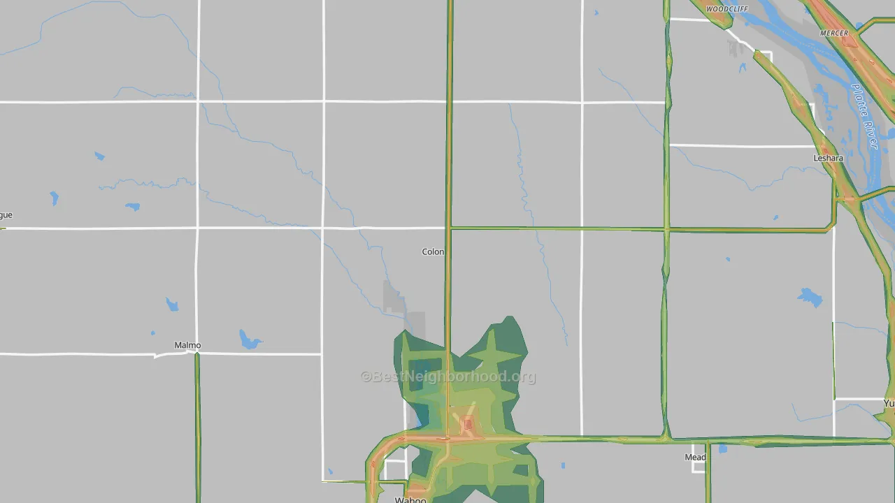 Colon, NE Map of Noise Levels in Colon