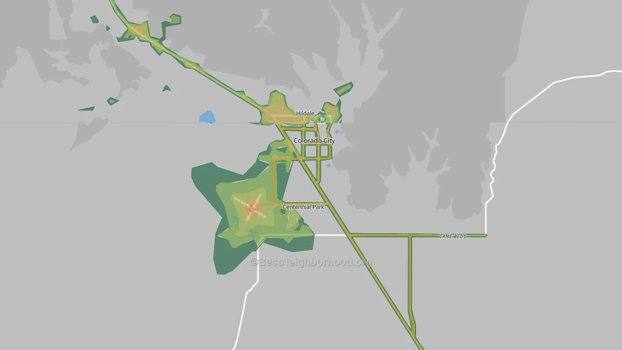 Colorado City, AZ Map of Noise Levels in Colorado City