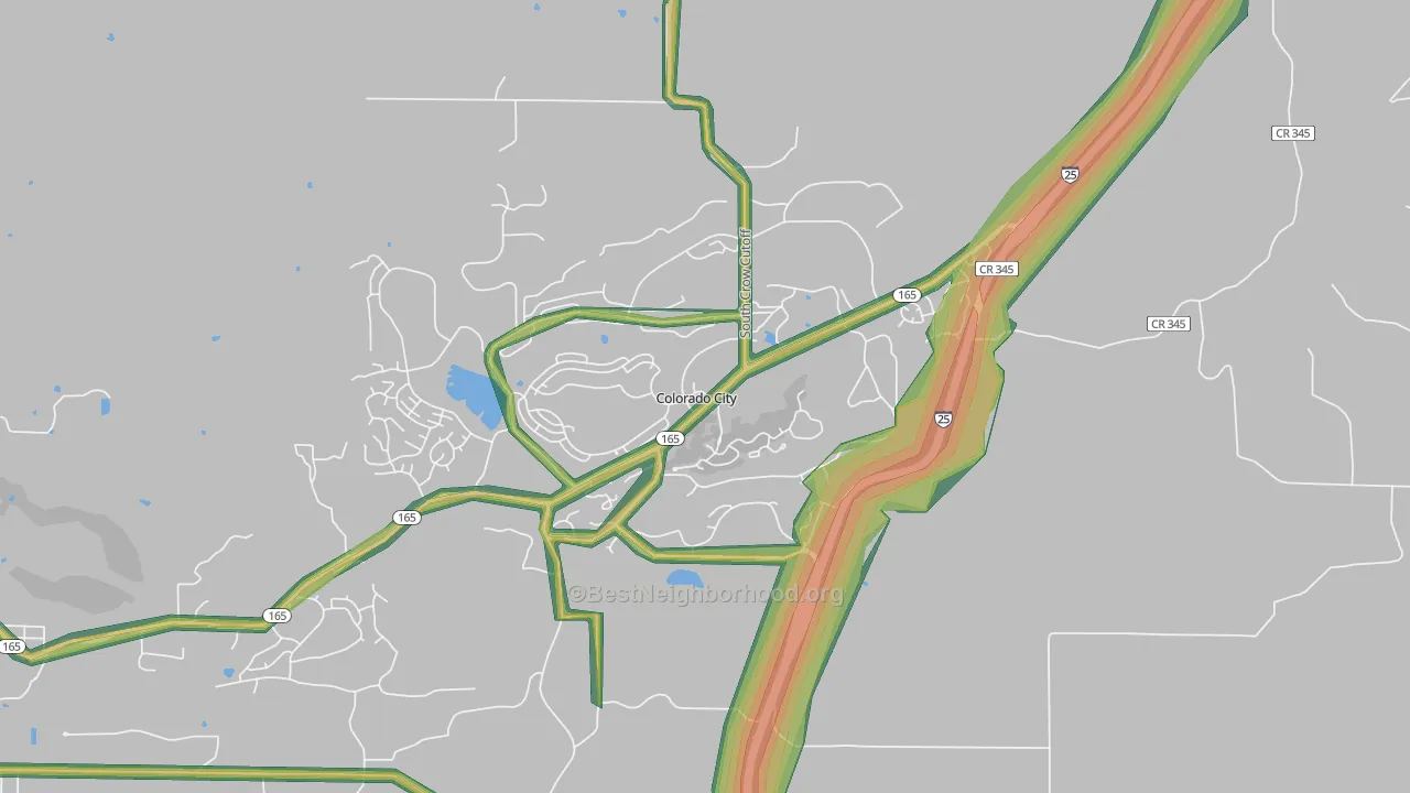 Colorado City, CO Map of Noise Levels in Colorado City