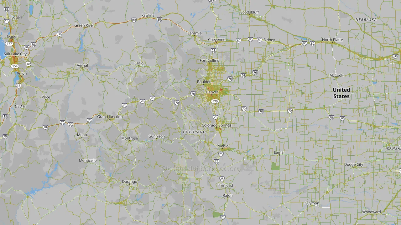 Colorado Map of Noise Levels in Colorado