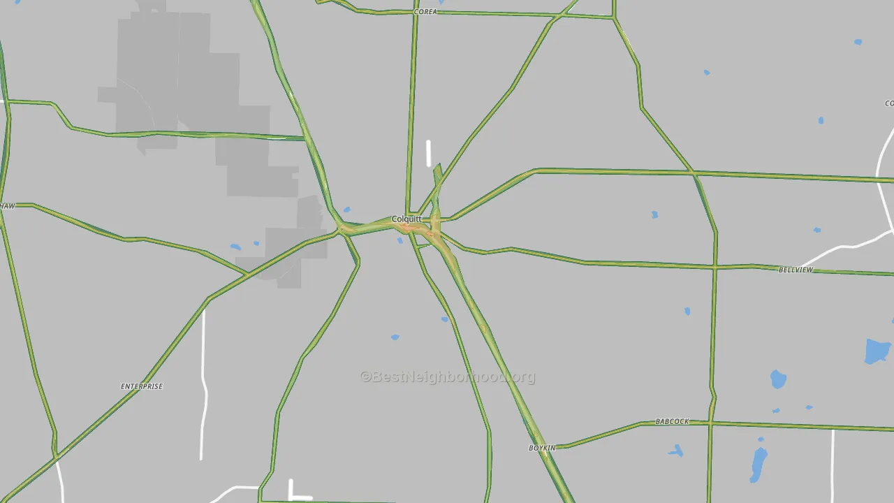 Colquitt, GA Map of Noise Levels in Colquitt