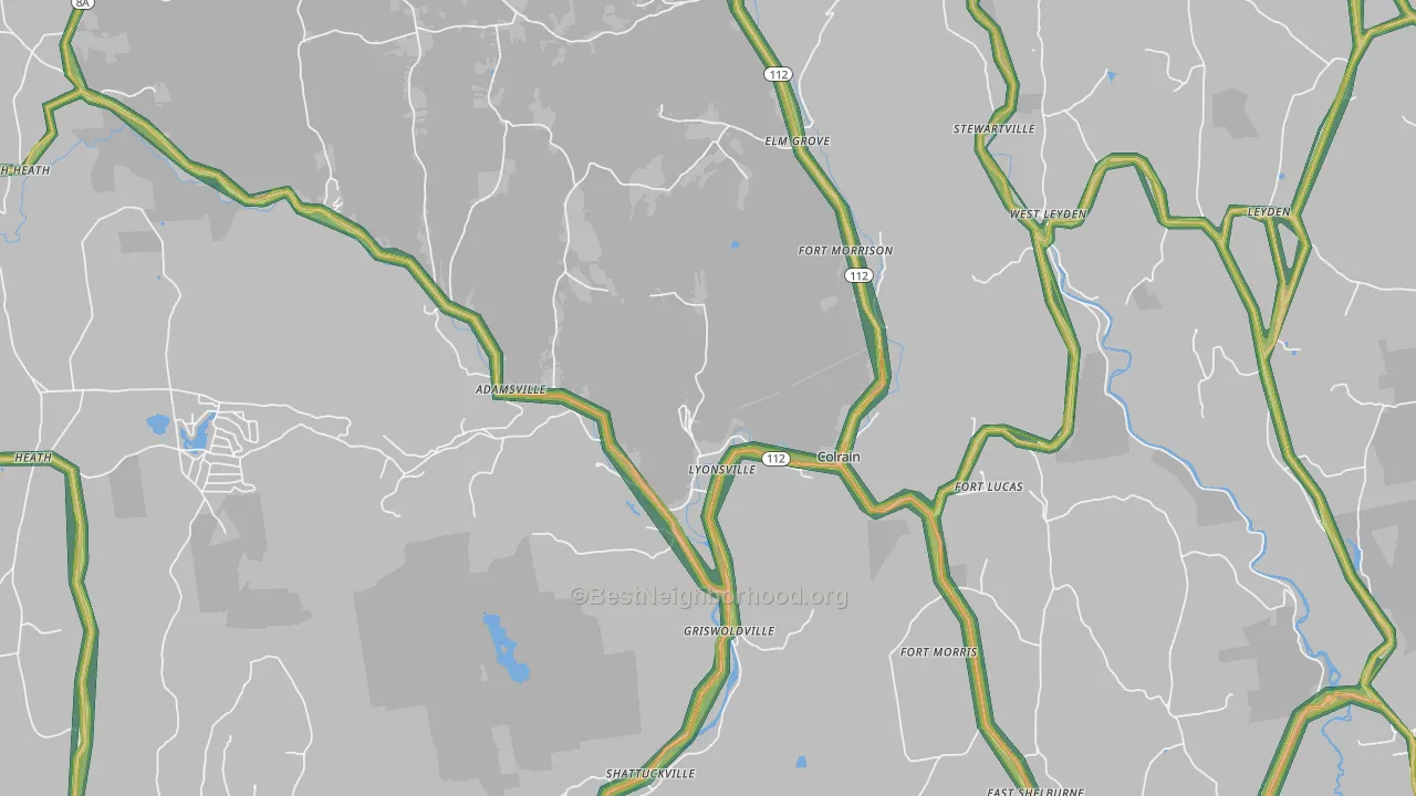 Colrain, MA Map of Noise Levels in Colrain