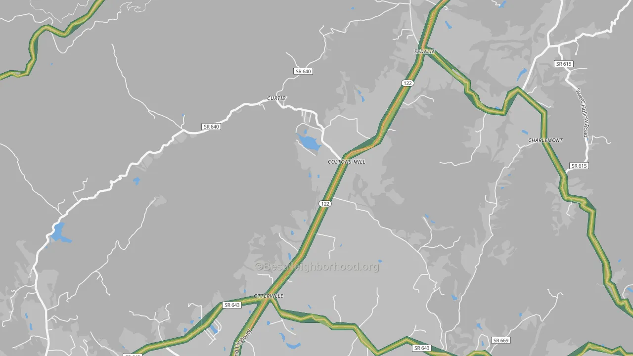 Coltons Mill, VA Map of Noise Levels in Coltons Mill